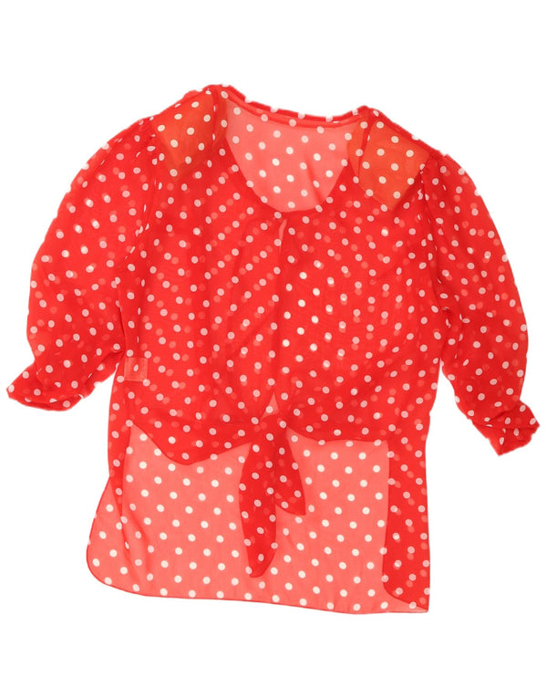 Vintage Womens 3/4 Sleeve Cardigan Top IT 46 Large Red Polka Dot