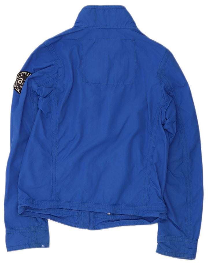 Jachetă bomber Abercrombie & Fitch pentru băieți 7-8 ani mare, albastru, nailon