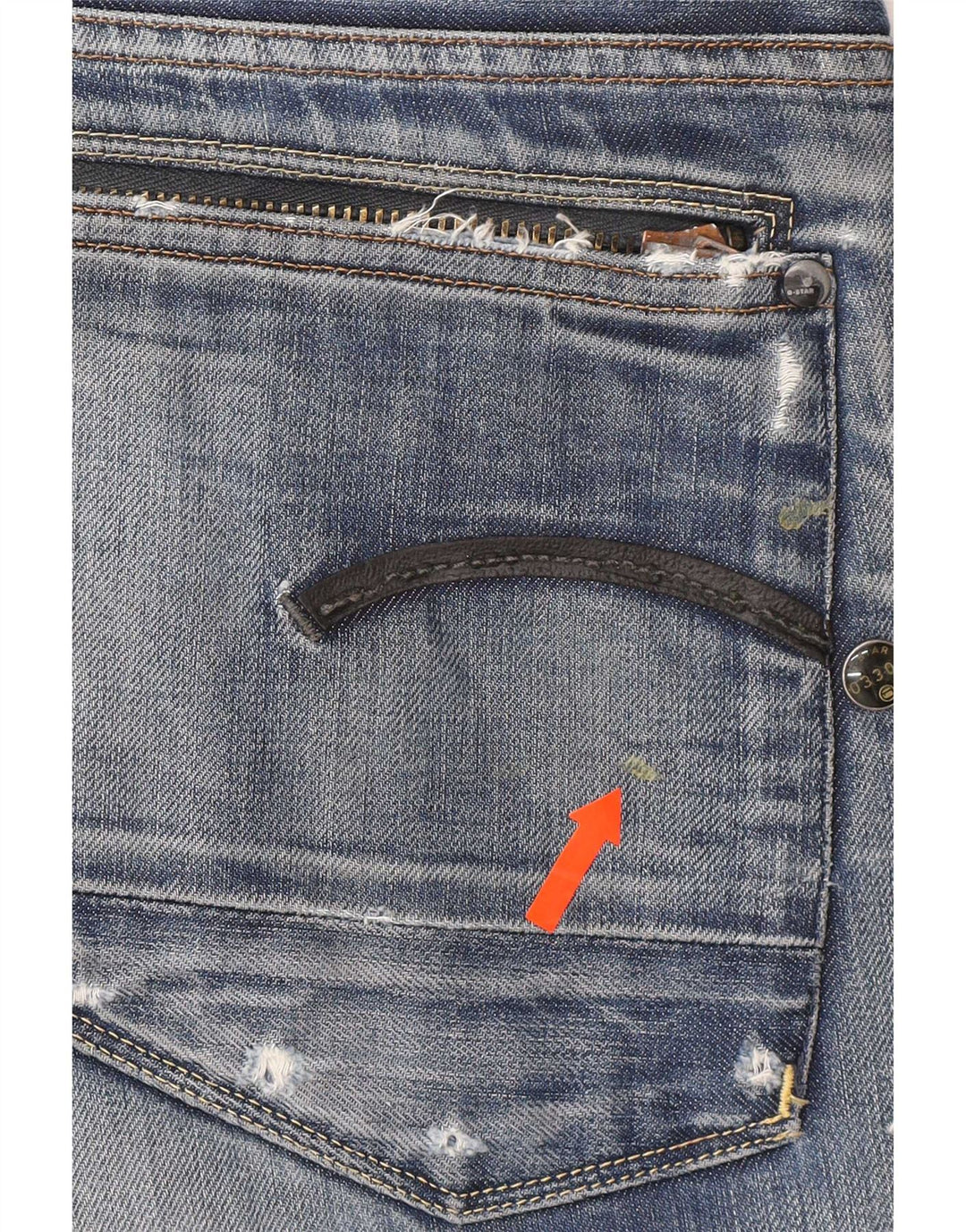G-Star Blugi Distressed drepte pentru bărbați W33 L32 Bumbac albastru