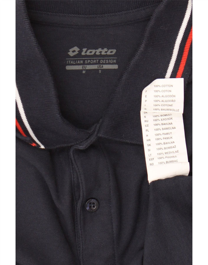 Tricou polo pentru bărbați Lotto, bumbac, albastru bleumarin mediu