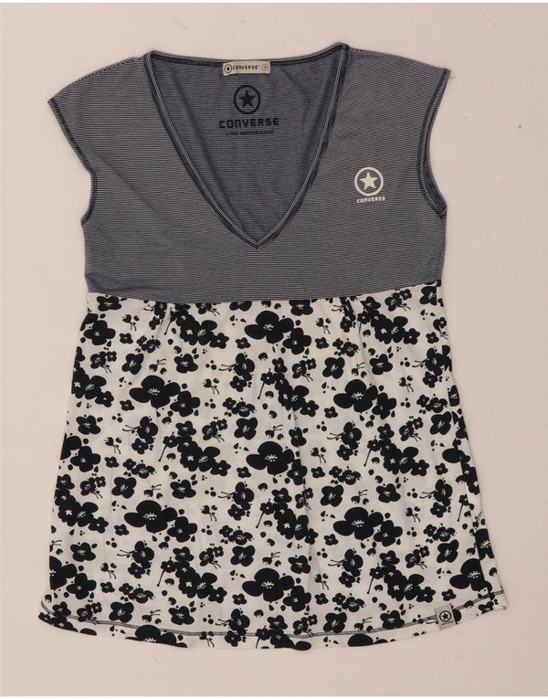 Bluză fără mâneci pentru femei CONVERSE UK 12 Medium Bluemarin Floral Bumbac