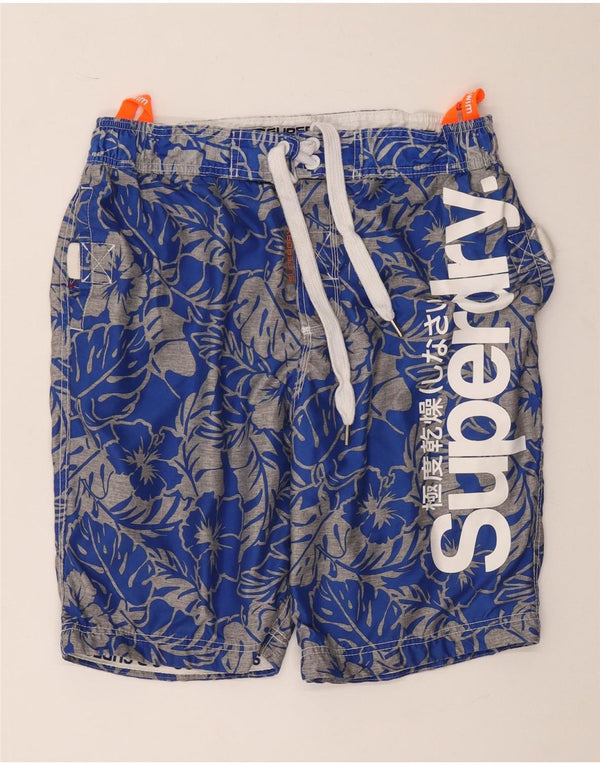Pantaloni scurți de înot grafic pentru bărbați Superdry XL, albastru, poliester floral