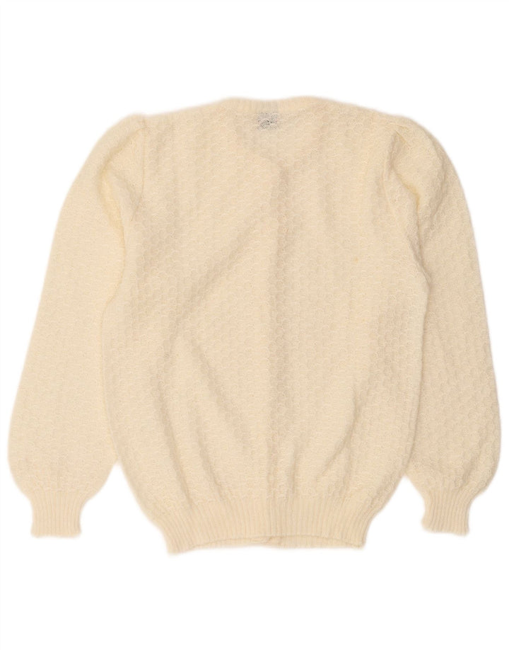 Pulover Cardigan Vintage pentru femei UK 10 Small Off White