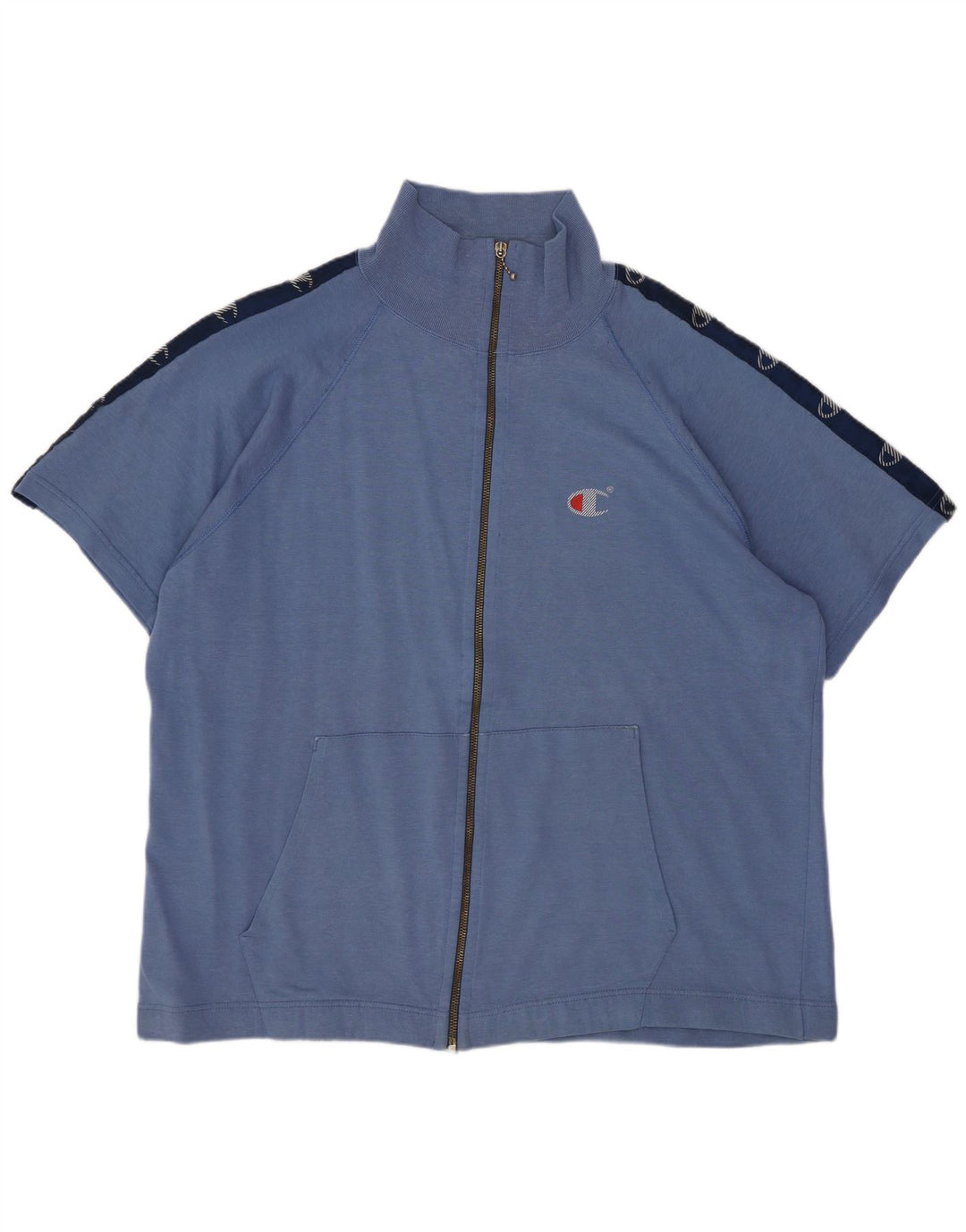Champion Womens Oversized Graphic Tracksuit Top Jacket UK 16 Large Blue