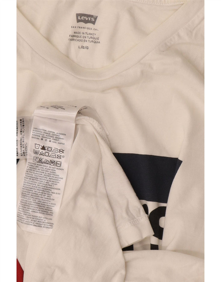 Tricou grafic LEVI'S pentru bărbați Top mare din bumbac alb