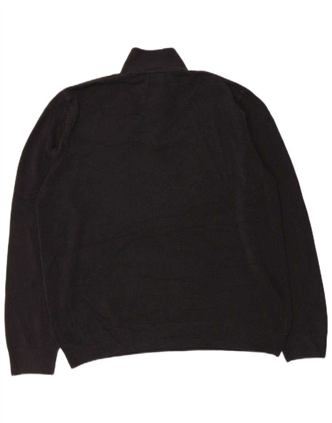 Pulover pentru bărbați Marks & Spencer, cu fermoar și gât, XL, acrilic negru