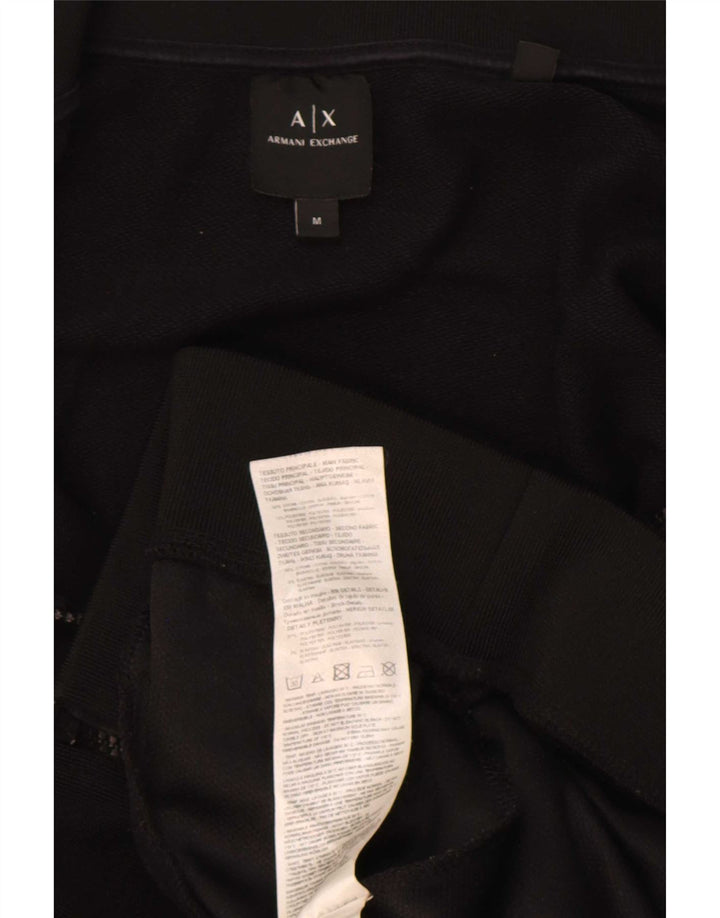 Jachetă de trening cu grafică pentru bărbați Armani Exchange, bumbac mediu negru
