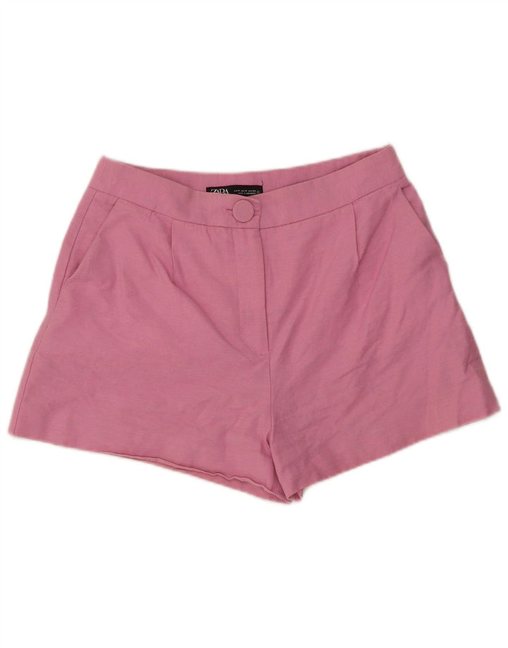 Pantaloni caldi pentru femei cu talie înaltă Zara Medium W28, bumbac roz