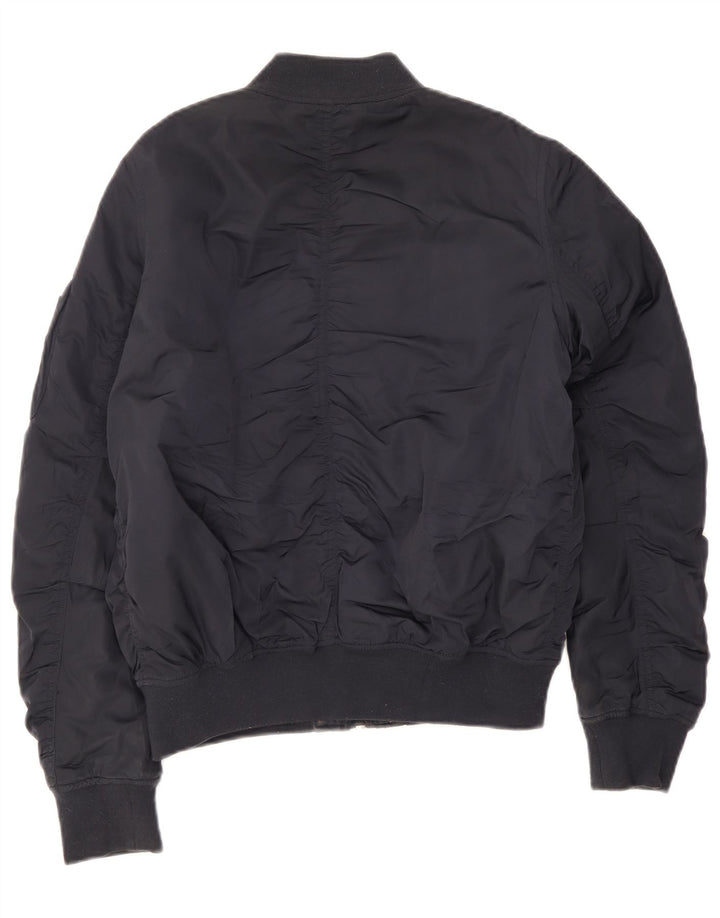 Jachetă Bomber Topshop pentru femei UK 12 Medium Bleumarin Poliester