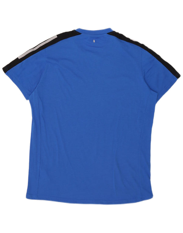 Tricou cu grafic Aeroready Adidas pentru bărbați Top mare, albastru, poliester color bloc