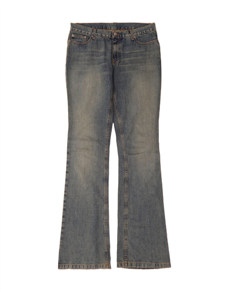 RICHMOND Womens Graphic Bootcut Jeans W31 L37 Blue Cotton Vintage Richmond and Second-Hand Richmond from Messina Hembry 