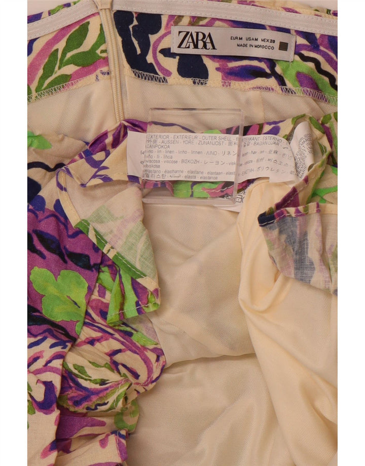 Rochie Mini fără bretele ZARA pentru femei UK 12 Medium Multicolor Paisley Line