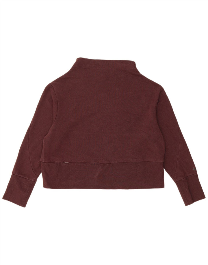 Pulover Nike Dri Fit Crop pentru femei UK 14 Poliester Burgundy mediu