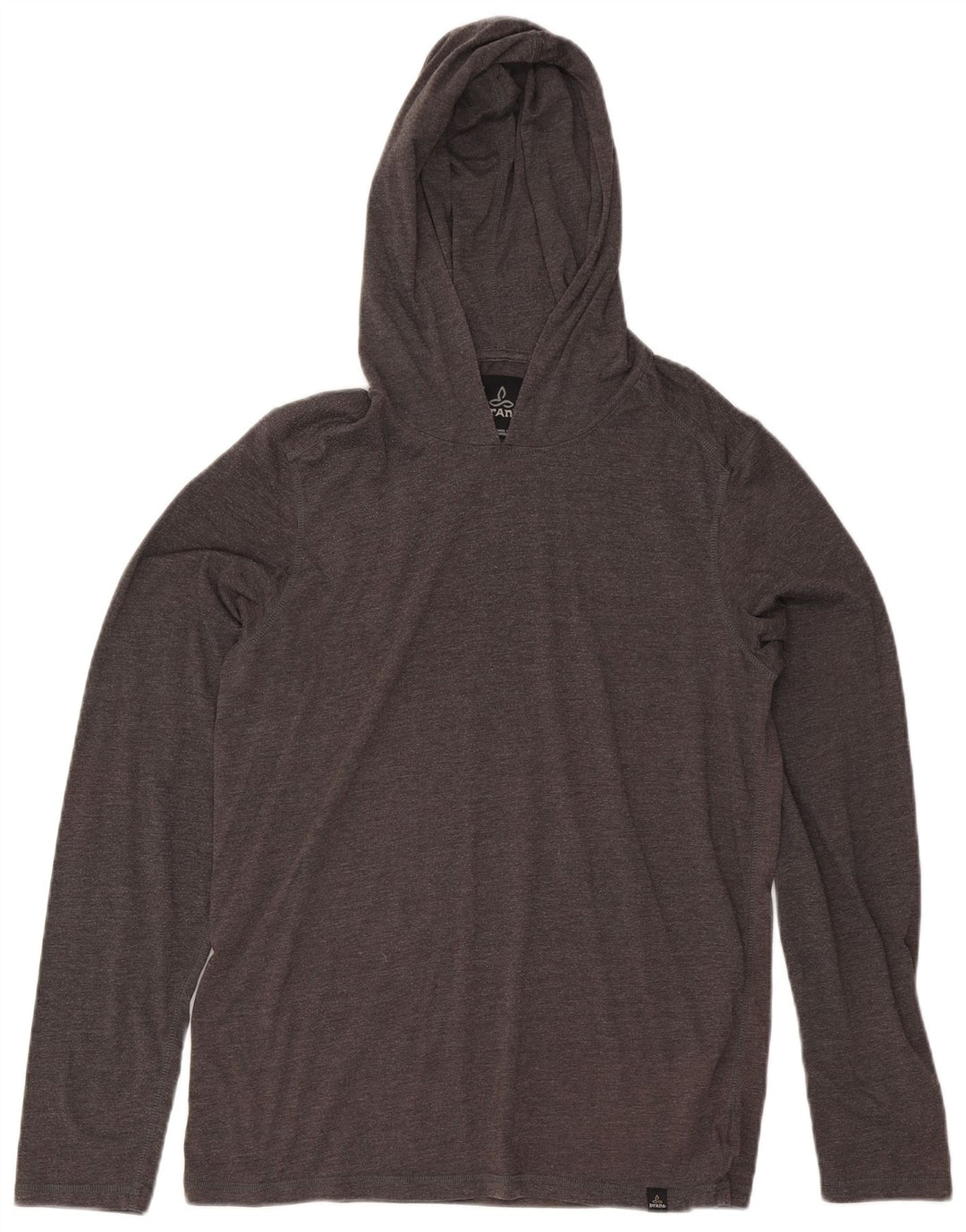 Prana Top cu glugă pentru bărbați cu mânecă lungă, bumbac gri mediu