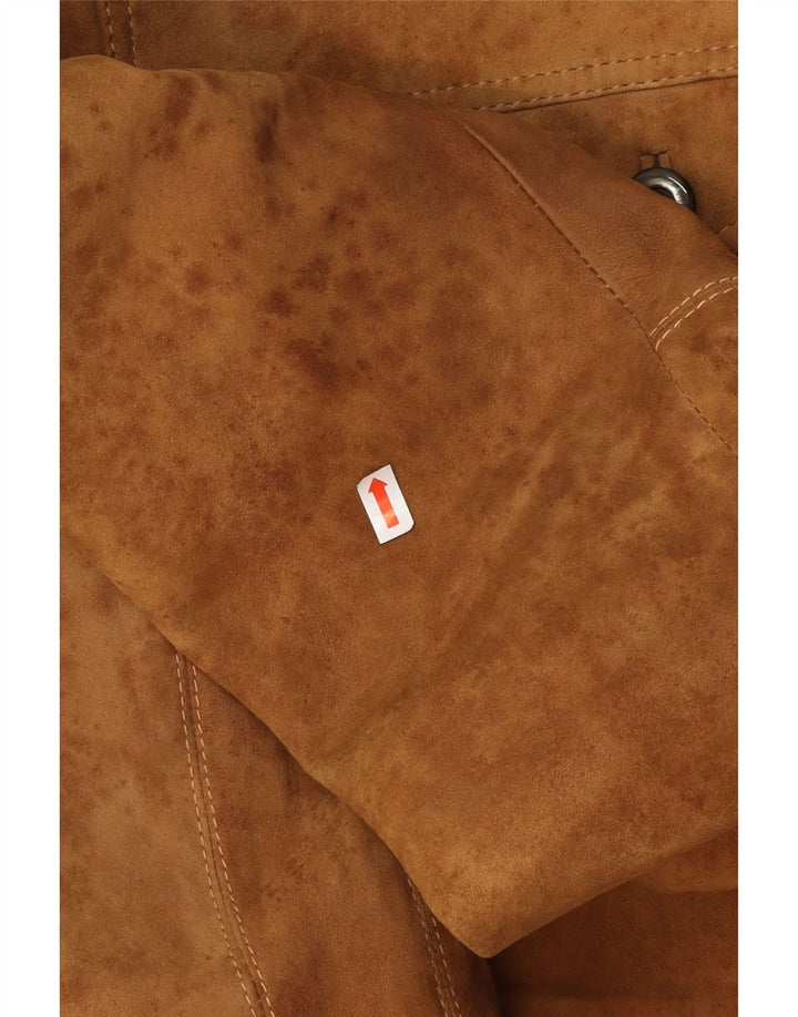 Bomber Vintage pentru bărbați din piele intoarsa UK 38 Maro Mediu