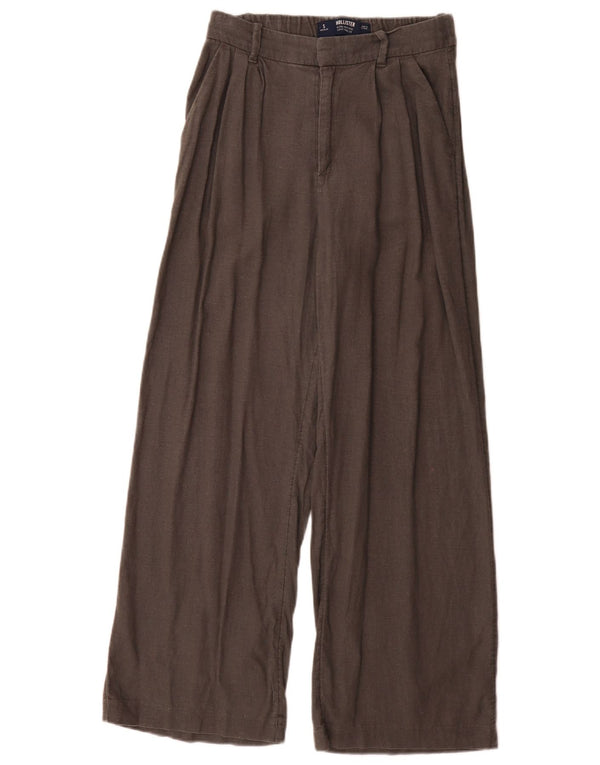 Pantaloni Hollister pentru femei Livvy, cu talie înaltă, cu picioare largi, mici W26 L29 gri