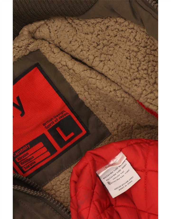 Jachetă parka cu glugă Superdry pentru femei UK 40 mare, maro, poliester