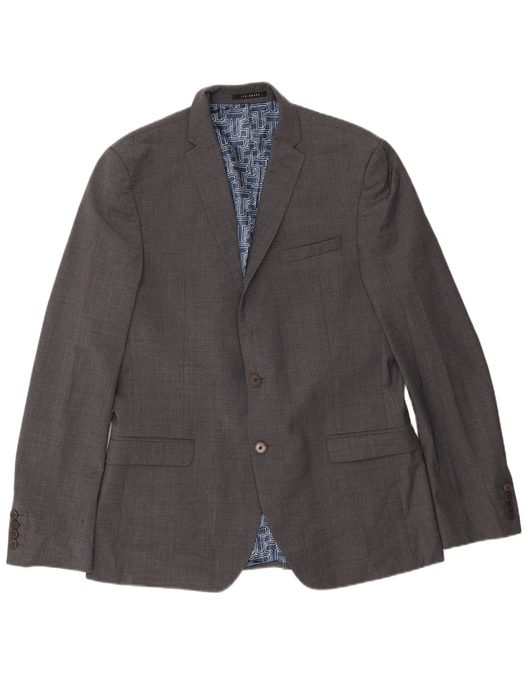 Jachetă pentru bărbați Ted Baker, cu 2 nasturi, slim fit, UK 42 XL, lână gri