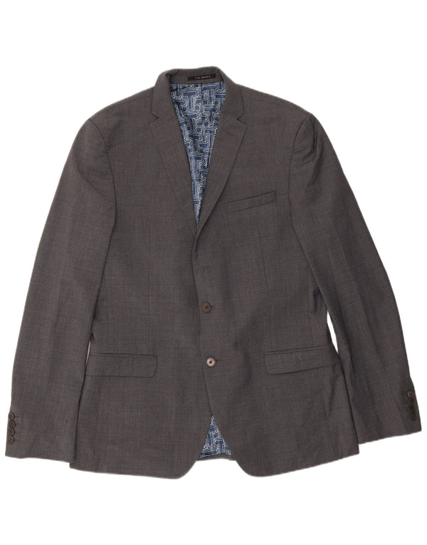Jachetă pentru bărbați Ted Baker, cu 2 nasturi, slim fit, UK 42 XL, lână gri