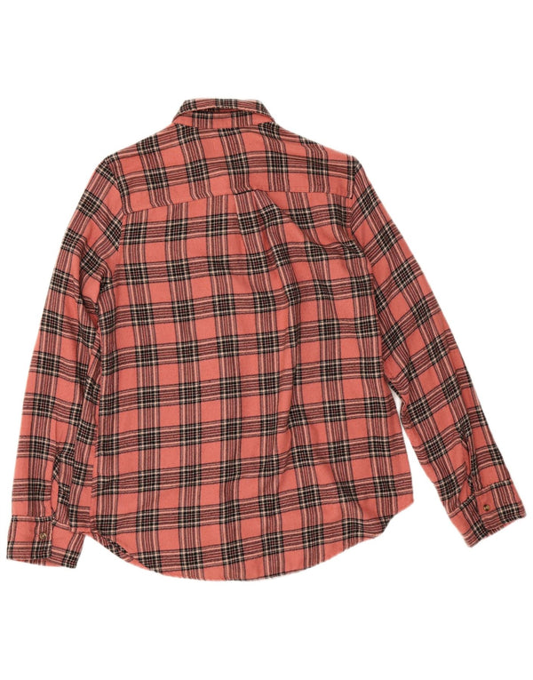 Cămașă Hollister pentru femei Boyfriend Fit Flannel UK 10 Small Pink Check Viscose