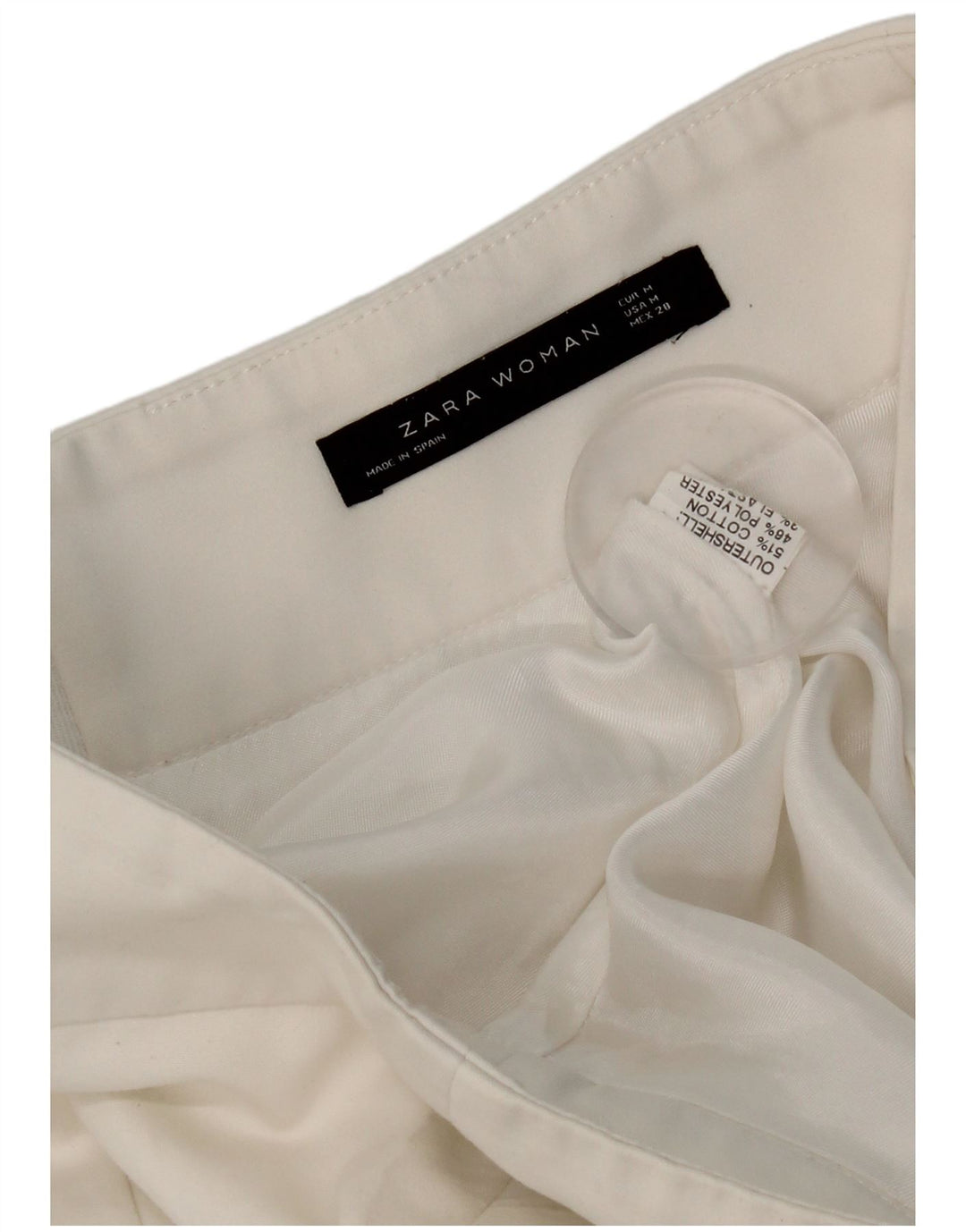 Fusta Mini Zara Femei Medium W28 Bumbac Alb