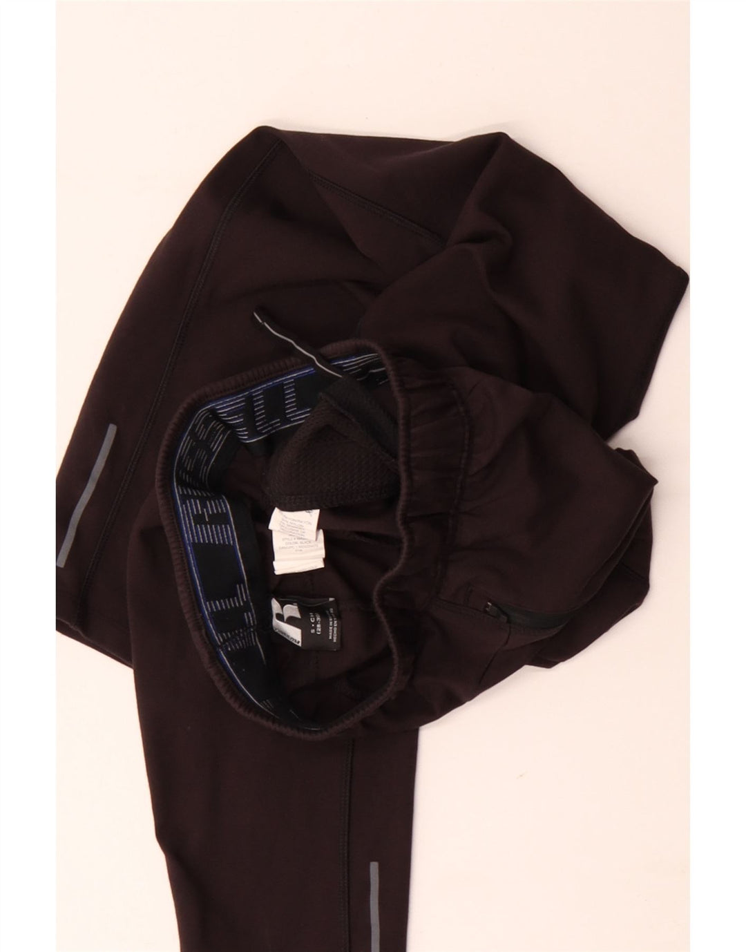 Pantaloni de trening Russell Athletic pentru bărbați, raion mic, negru