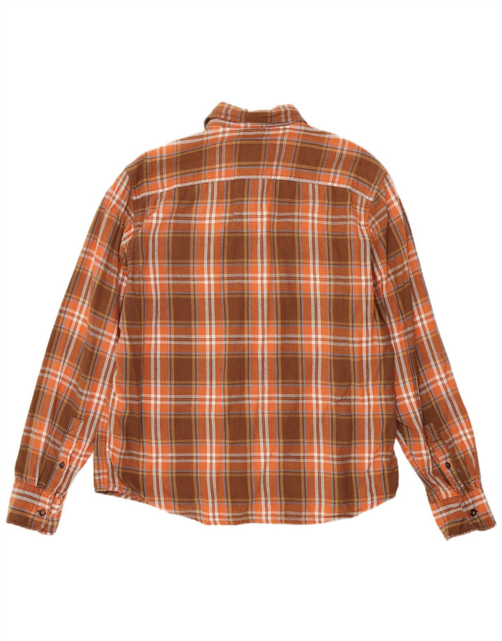 Cămașă de flanel pentru bărbați Timberland, bumbac cu carouri maro mediu