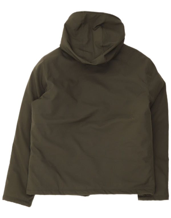 Jachetă căptușită cu glugă vintage pentru bărbați UK 42 XL Poliester verde