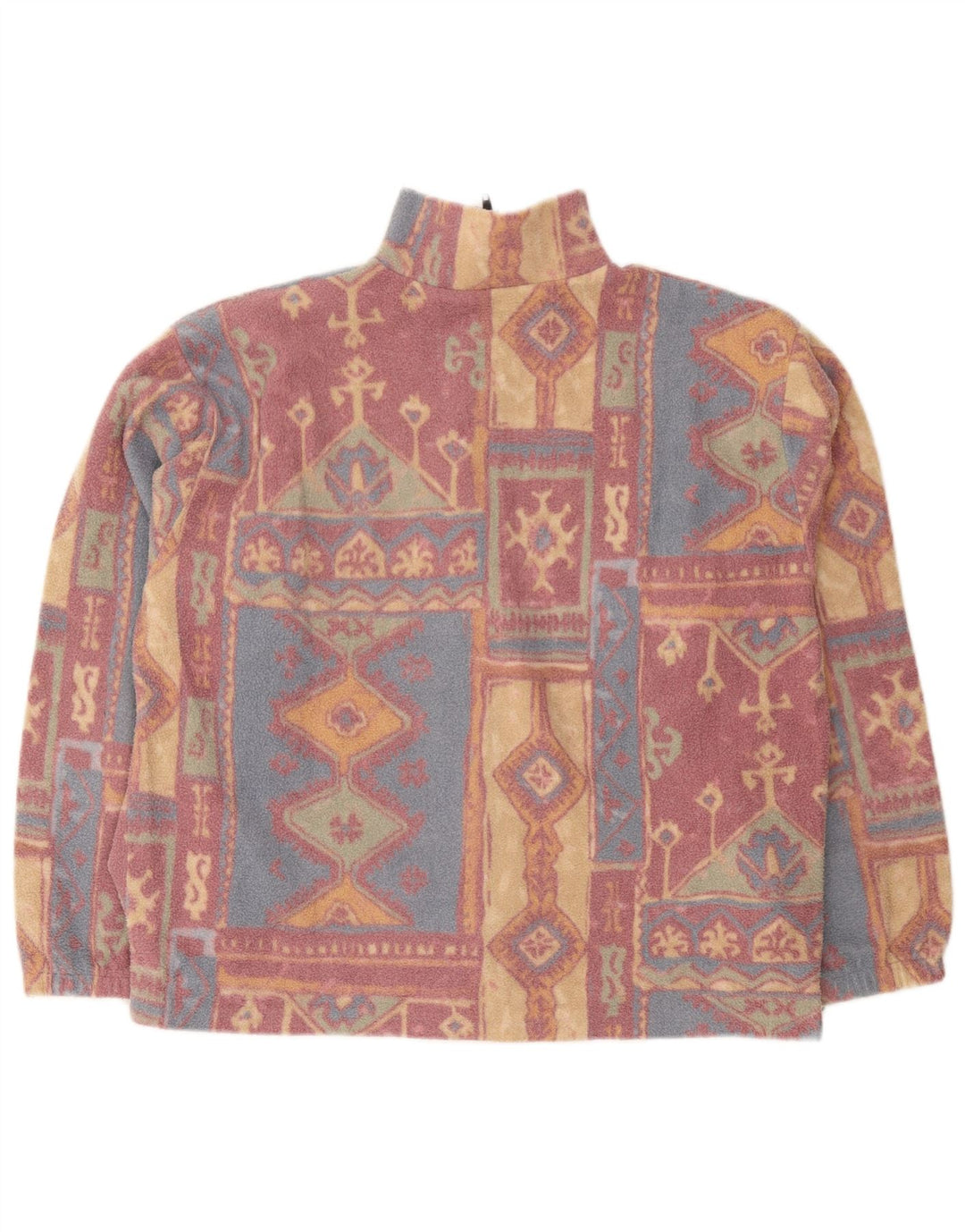 Jachetă din lână vintage pentru femei UK 16, mare, multicoloră, geometrică, poliester