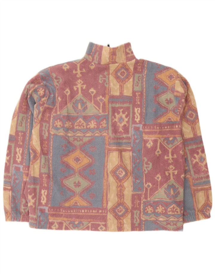 Jachetă din lână vintage pentru femei UK 16, mare, multicoloră, geometrică, poliester