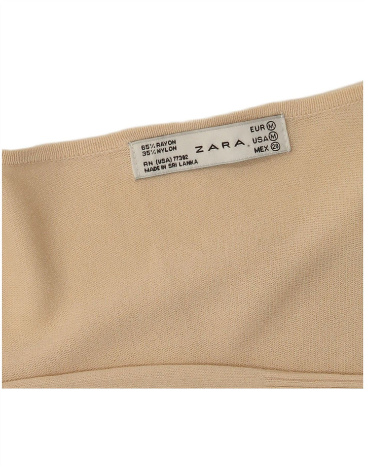 Top cardigan pentru femei Zara UK 12 Medium Beige Rayon