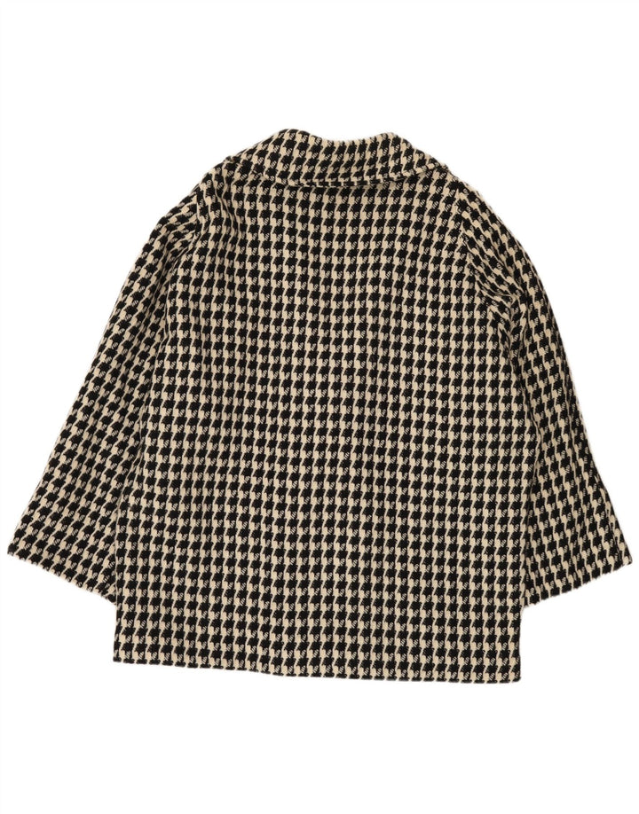 VINTAGE Jachetă supradimensionată pentru femei UK 20 2XL Black Houndstooth