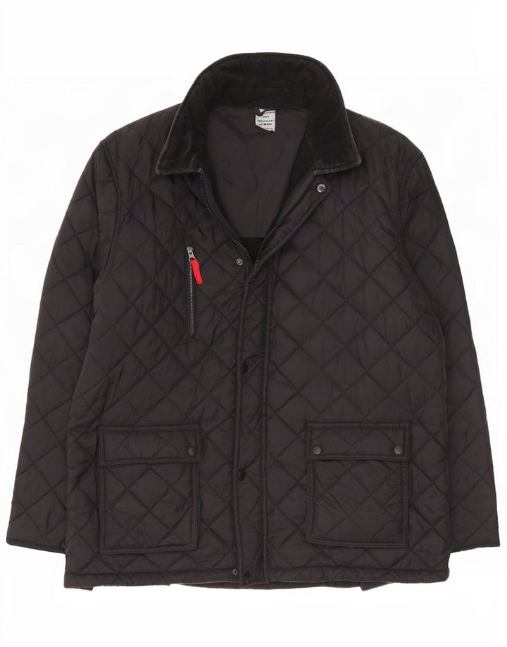 Jachetă matlasată vintage pentru bărbați UK 42 XL Nylon negru