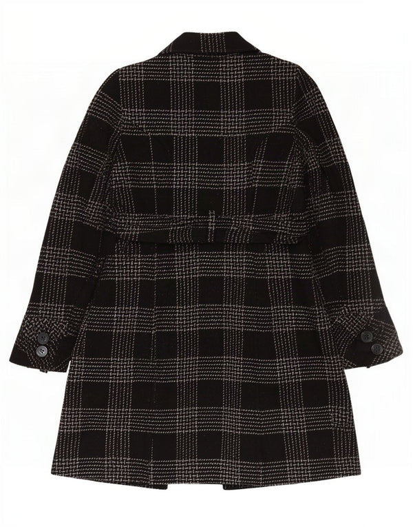 Jane Norman Womens Double Breasted Coat US 8 Medium Black Check Wool