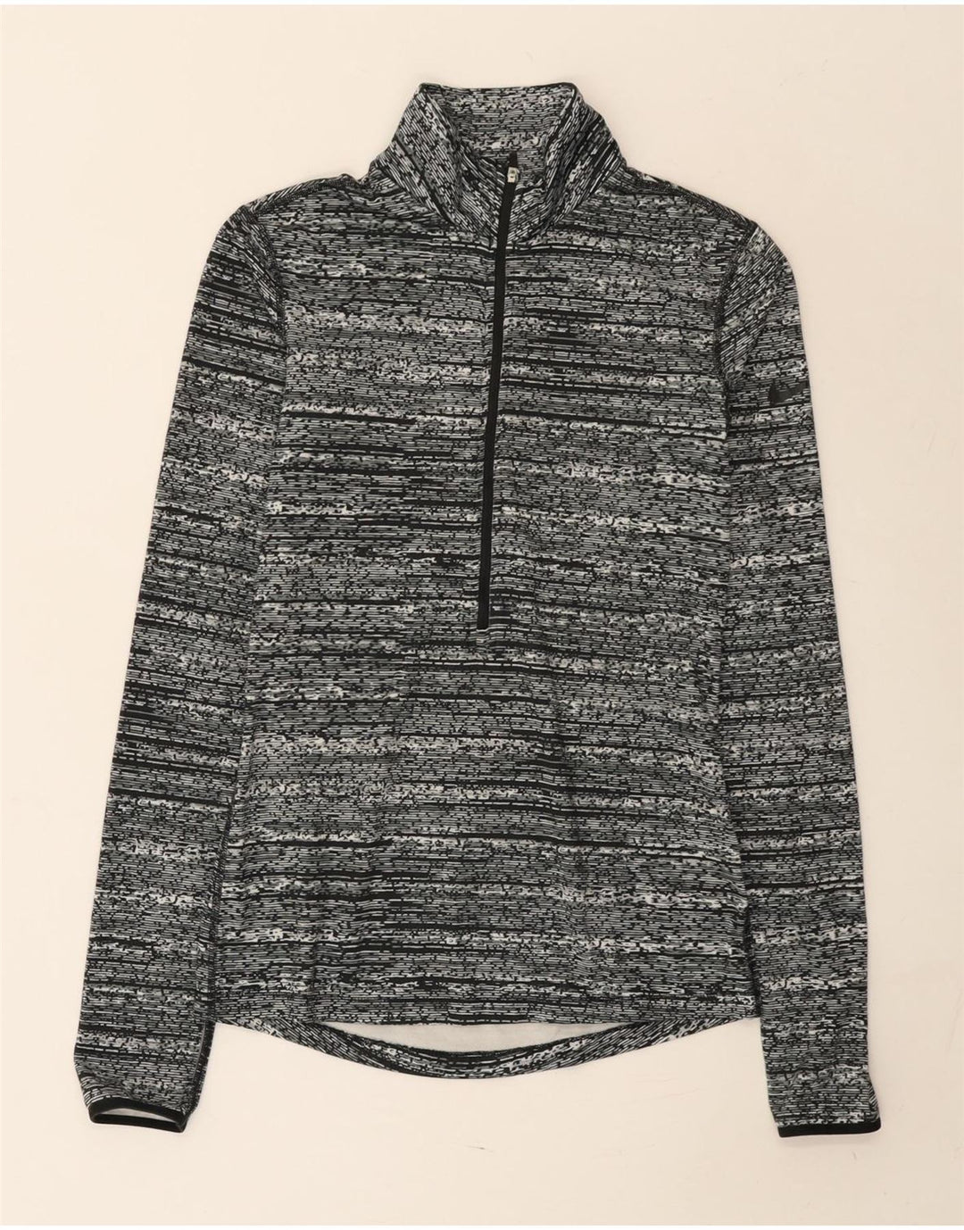 Top cu mânecă lungă Nike pentru bărbați, cu fermoar, din poliester cu mâneci mici, gri