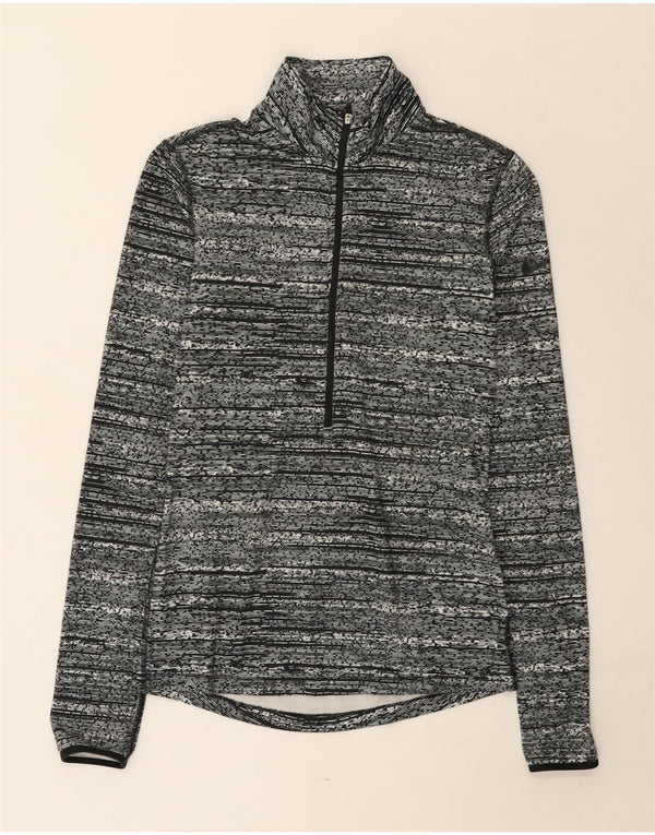 Top cu mânecă lungă Nike pentru bărbați, cu fermoar, din poliester cu mâneci mici, gri
