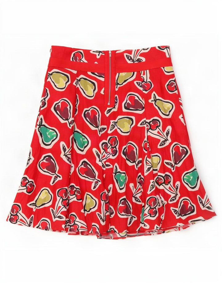 Fusta Hobbs pentru femei, cu grafică în formă de A UK 12 Medium W32 Red Flax