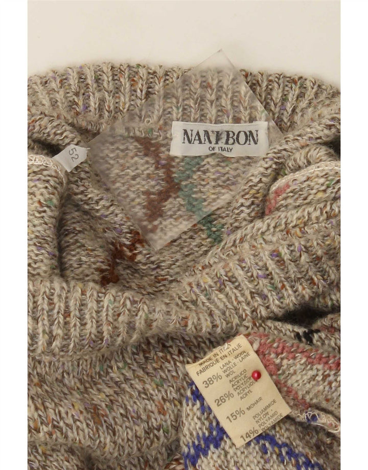 NANI BON Pulover pentru bărbați cu gât roșu IT 52 Large Gri Argyle/Diamond