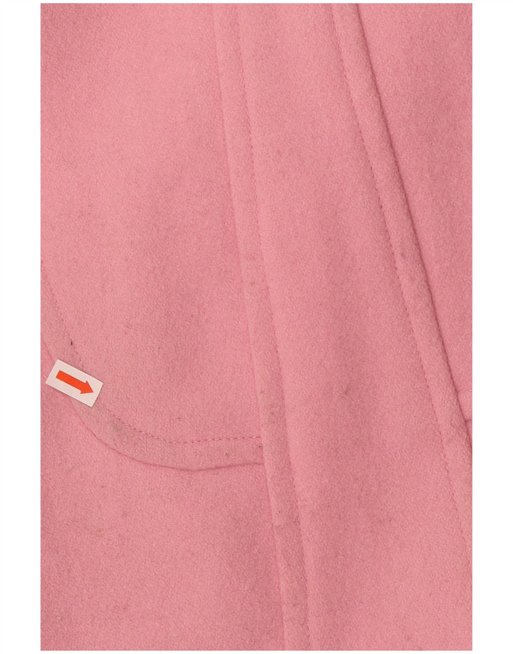 JACK WILLS Palton dublu pentru femei UK 8 mic roz din lână