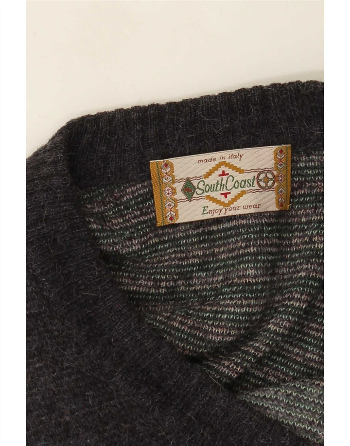 South Coast Pulover cu decolteu în V pentru bărbați, mare, multicolor, geometric