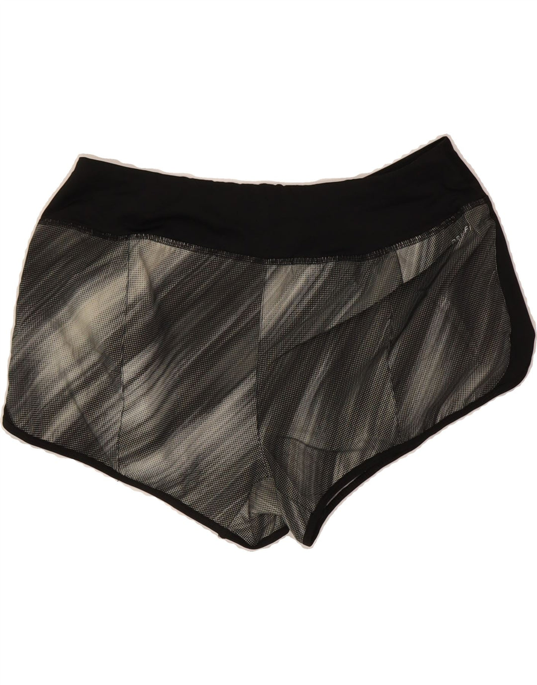 NIKE Womens Sport Shorts UK 16 Large  Black Tie Dye Polyester Vintage Nike and Second-Hand Nike from Messina Hembry 