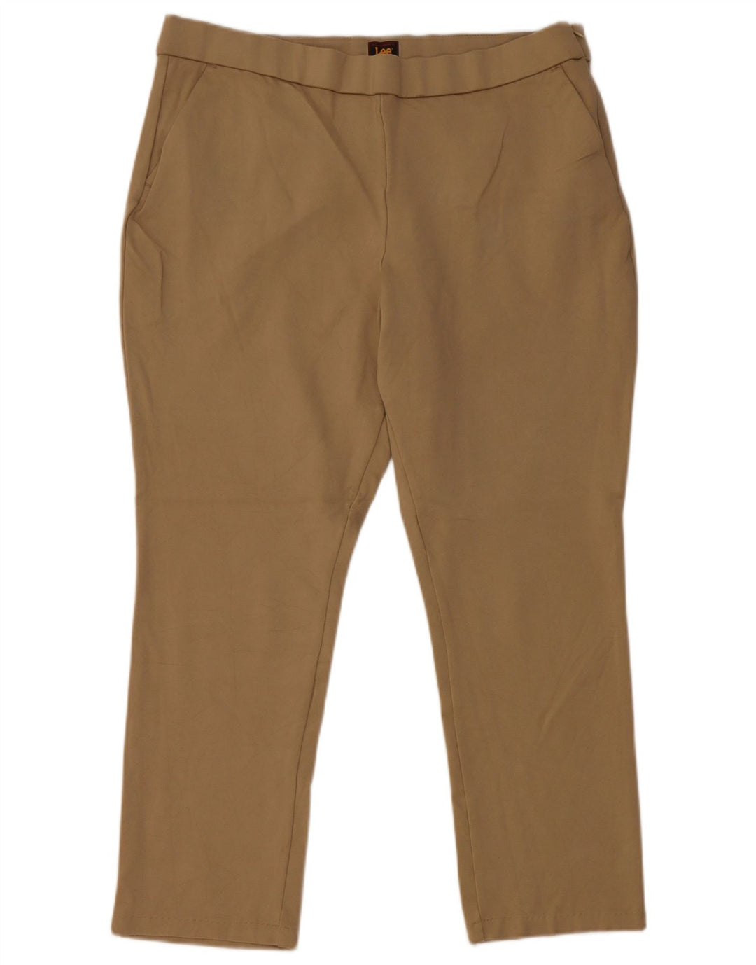 Pantaloni tăiați subțiri LEE pentru femei US 14 XL W36 L25 Bej Rayon