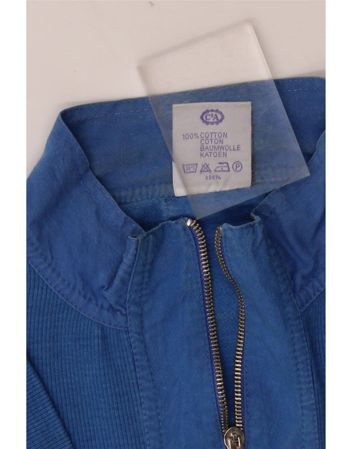 Pulover pentru bărbați C & A, cu fermoar, cu gât, IT 48/50, bumbac albastru mediu