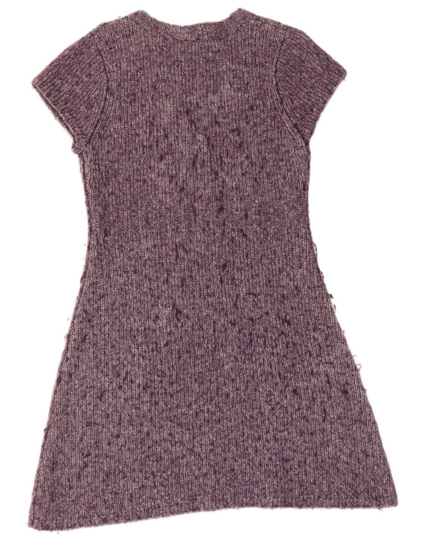 White Stuff Rochie Jumper pentru femei cu mâneci scurte UK 14 Medium Purple Flecked