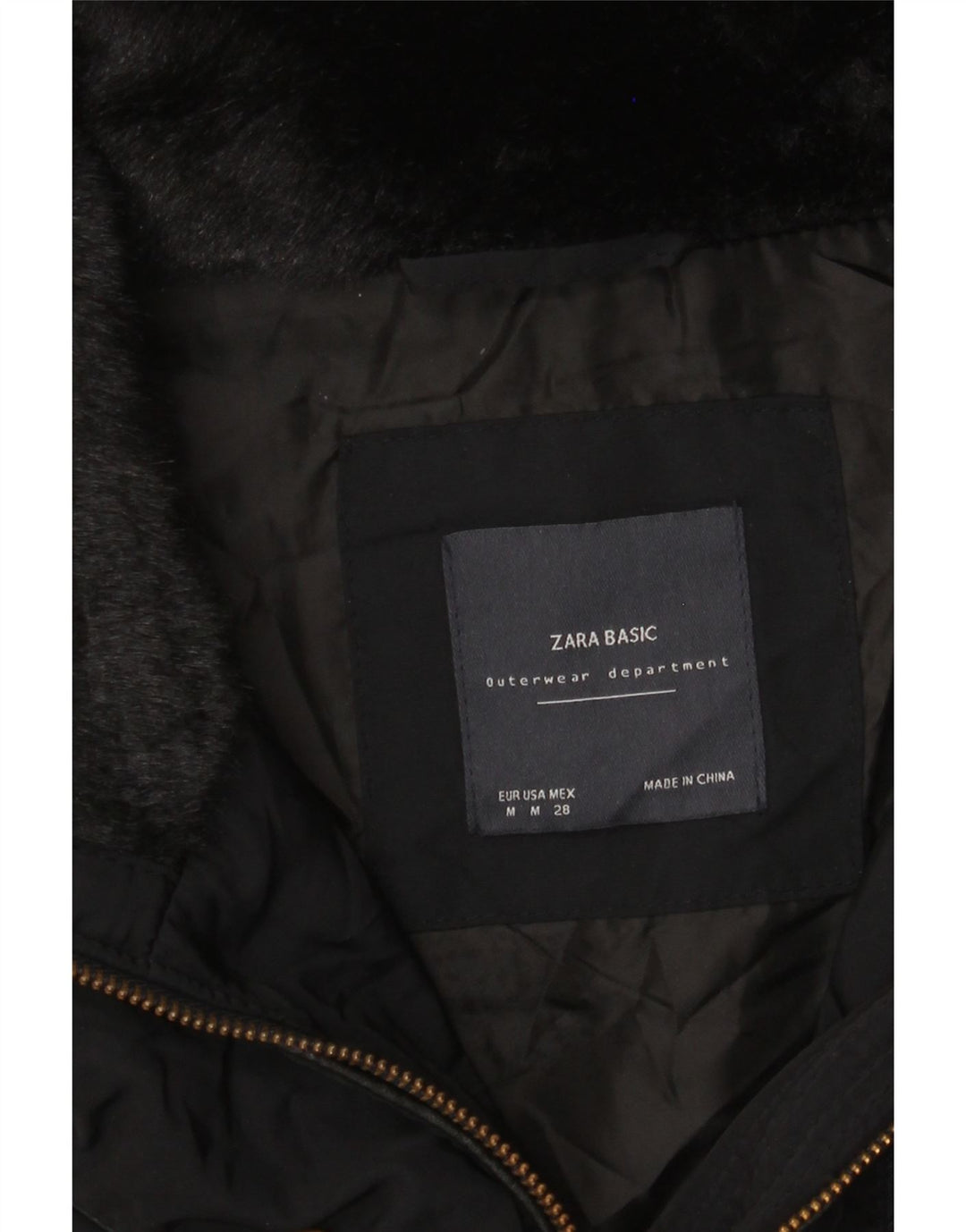 Palton căptușit pentru femei Zara UK 14 Medium Black