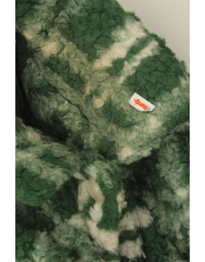 Jachetă de lână supradimensionată pentru femei Zara UK 14, mare, verde, din poliester