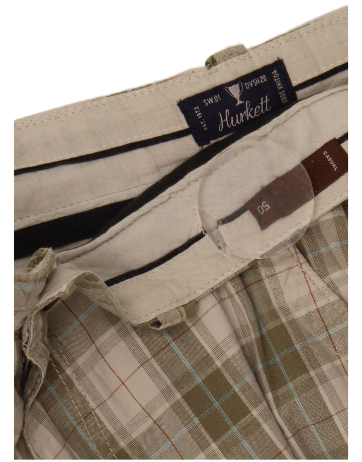 Pantaloni scurți cargo VINTAGE pentru bărbați IT 50 Large W38 Green Check