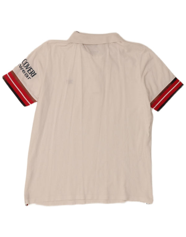 Tricou polo Enrico Coveri pentru bărbați, 2XL, bumbac color bloc alb