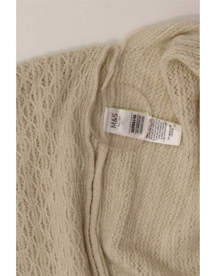 Pulover Poncho Cardigan pentru femei Marks & Spencer, mărime unică, acrilic alb