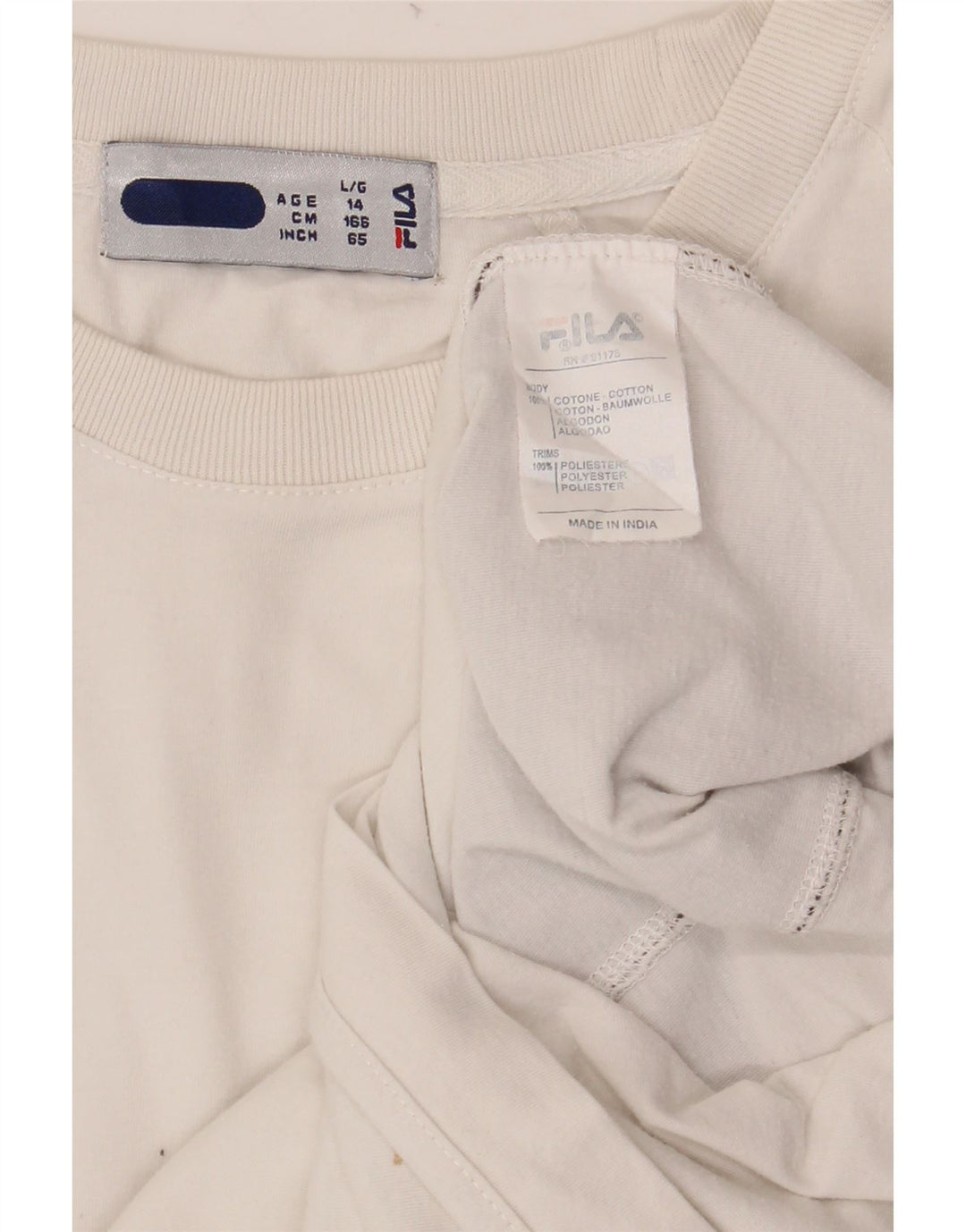 Tricou FILA Băieți Top 13-14 Ani Bumbac Colorblock Alb